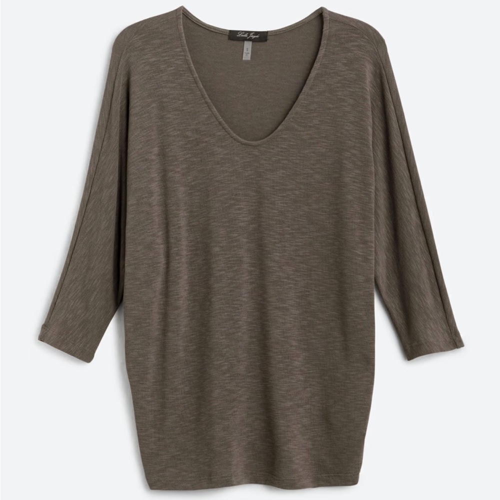Laila Jayde  - Bowie 3/4 Sleeve Dolman Knit Top. sweater. Shirt. Brown. XL.